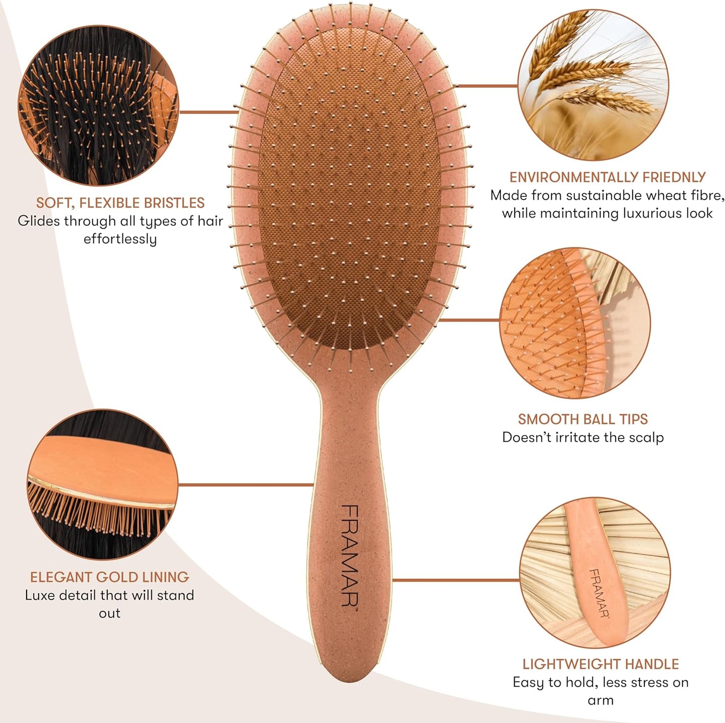 Ultimate Wet Hair Brush Detangler - Perfect for Curly, Straight, and All Hair Types - Transform Your Hair Care Routine with Mojave's Stylish Sienna Brush