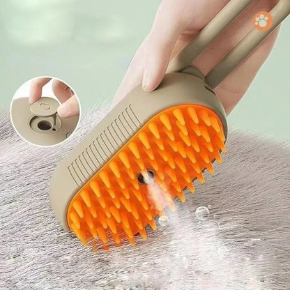 3-in-1 Pet Steam Brush | Grooming, Massage & Hair Removal for Cats & Dogs